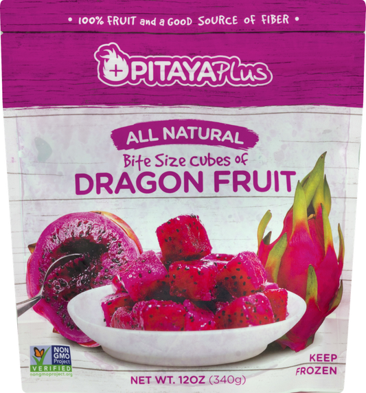 Pitaya Plus All Natural Bite Size Cubes Dragon Fruit