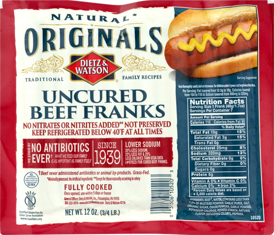 Dietz & Watson Originals Uncured Beef Franks