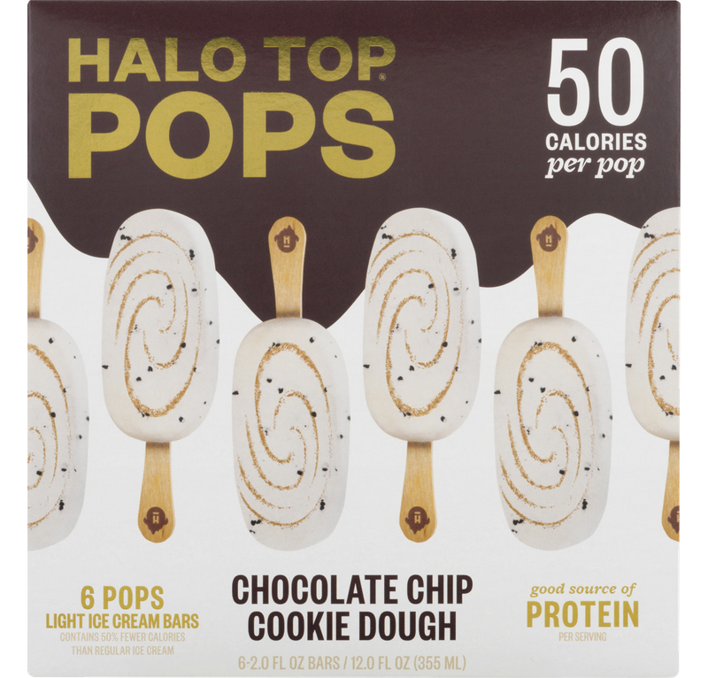 Halo Top Pops Light Ice Cream Bars Chocolate Chip Cookie Dough