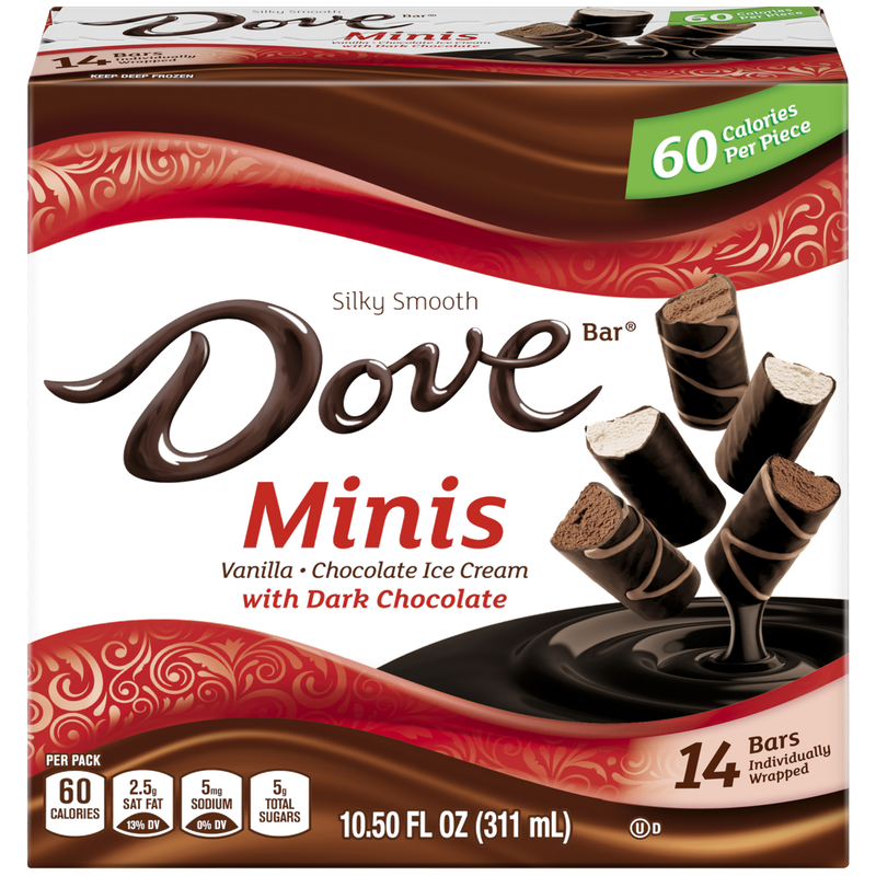 Dove Bar Minis Vanilla Chocolate Ice Cream with Dark Chocolate