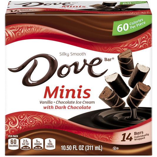 Dove Bar Minis Vanilla Chocolate Ice Cream with Dark Chocolate