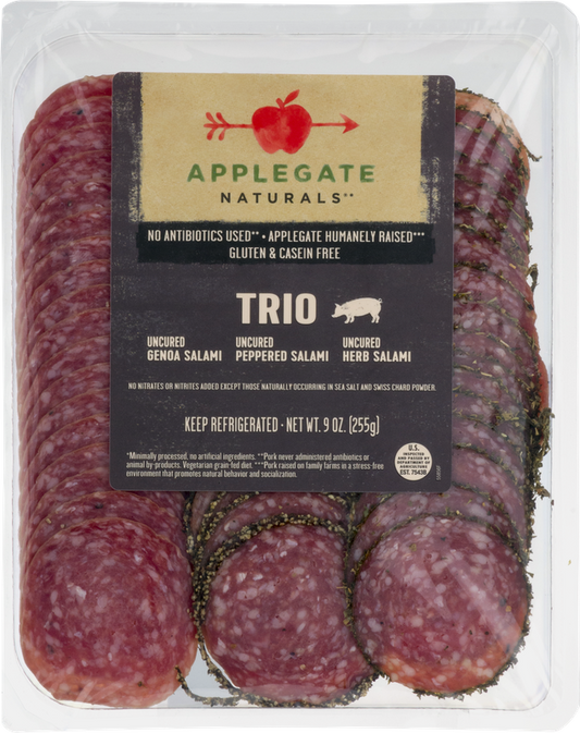 Applegate Naturals Uncured Salami Trio Genoa, Peppered & Herb