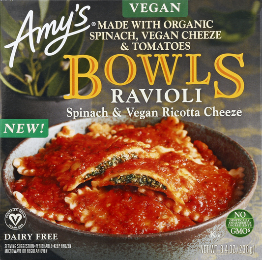 Amy's Bowls Ravioli Spinach & Vegan Ricotta Cheese