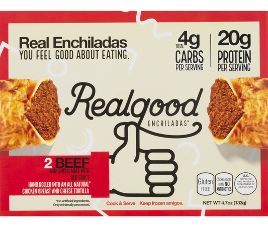 Real Good Poppers Enchiladas, Beef, with Red Sauce, Mini