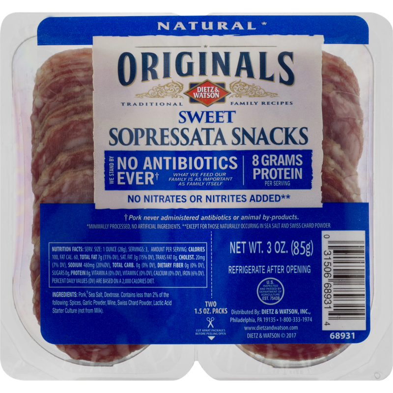 Dietz & Watson Snacks, Sopressata, Sweet, Originals