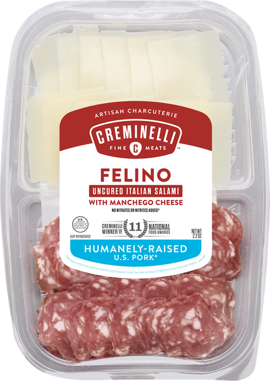 Creminelli Fine Meats Sliced Felino Uncured Italian Salami with Manchego