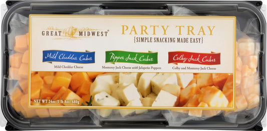 Great Midwest Tray Pack Mild Cheddar/Pepper Jack/Colby Jack Cheese Cubes