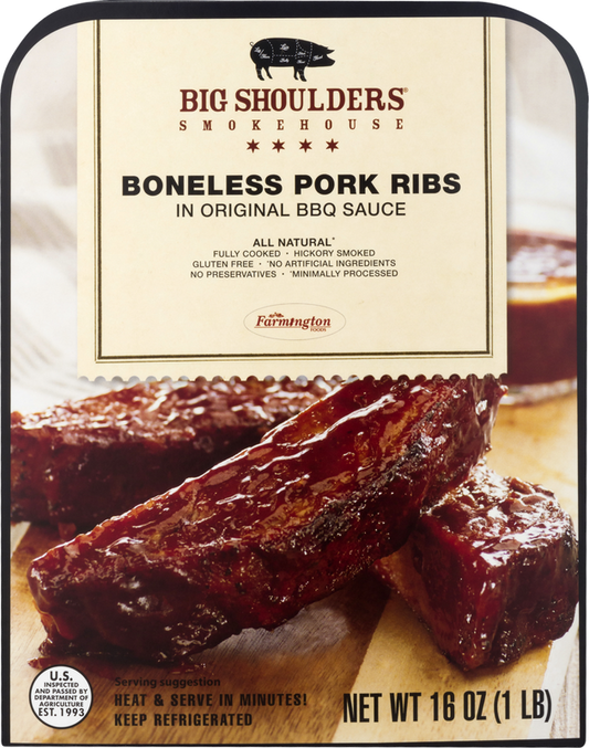 Big Shoulders Smokehouse All Natural Boneless Gluten free Pork Ribs
