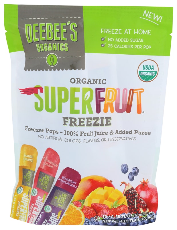 Deebee's Organics Super Fruit Freezie Straw Lemon Blueberry Pomegranate Mango