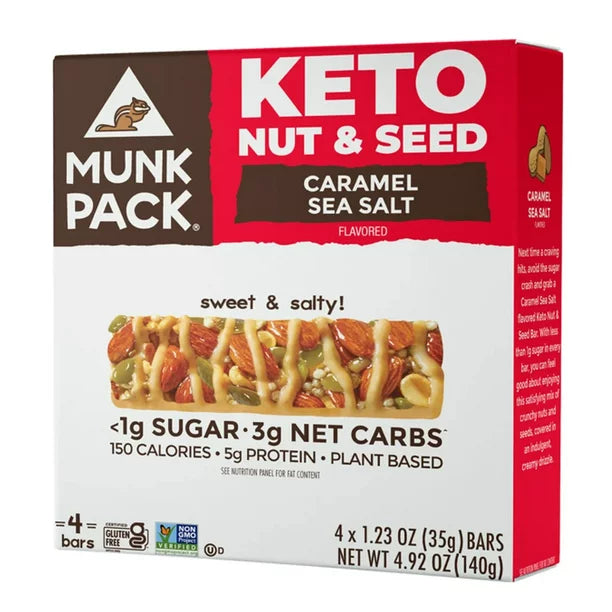 Munk Pack Keto & Seed Caramel Sea Salt Bars | 6 pack