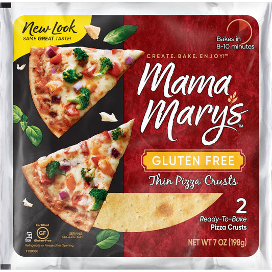 Mama Marys Gluten-Free Thin Pizza Crusts 7" 2 ct. | 8 pack