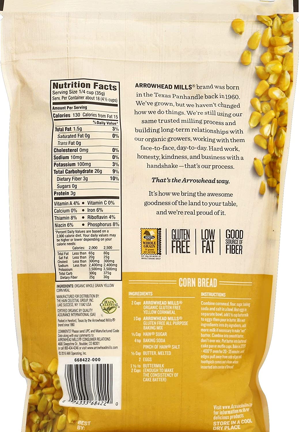 Organic Yellow Cornmeal NFP