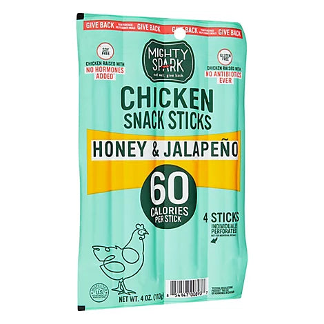 Mighty Spark Honey & Jalapeño Chicken Snack Sticks | 8 pack