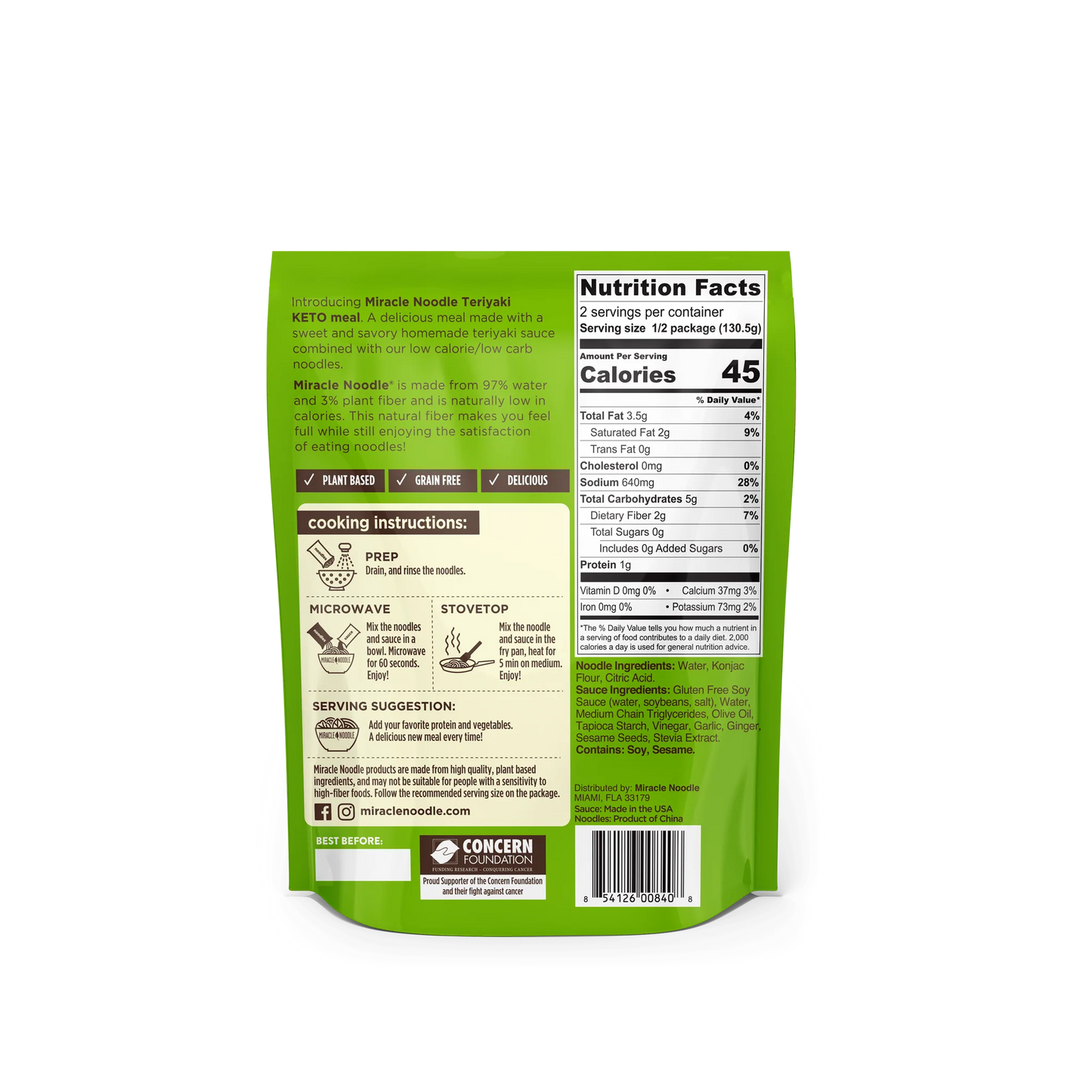 Miracle Noodle Teriyaki Keto Meal | 6 pack