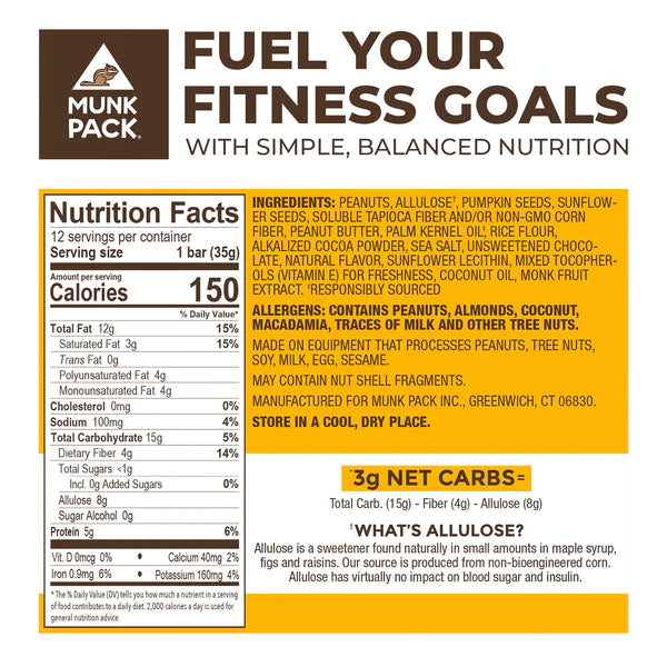 Munk Pack Keto Nut & Seed Bars | 12 pack