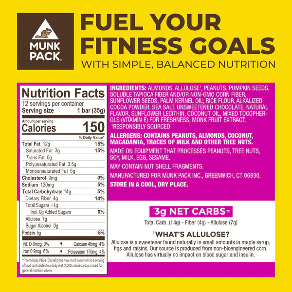 Munk Pack Keto Nut & Seed Bars | 12 pack
