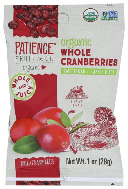 Patience Fruit & Co Organic Whole Dried Cranberries | 15 Pack