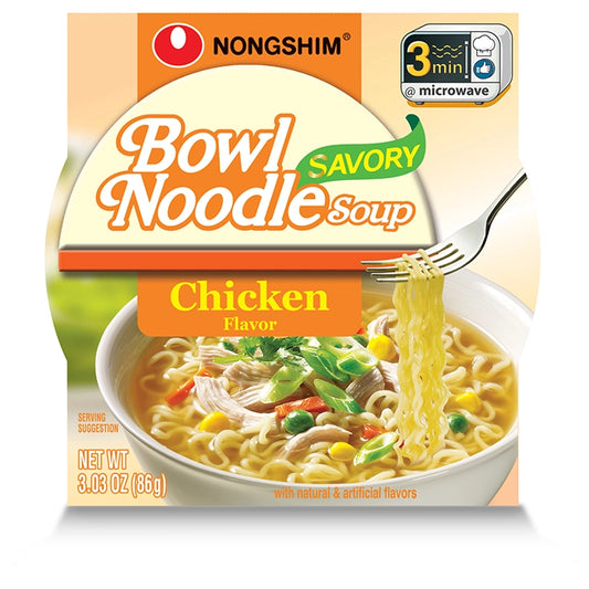﻿NongShim Savory Chicken Flavored Noodle Soup Bowl | 12 pack